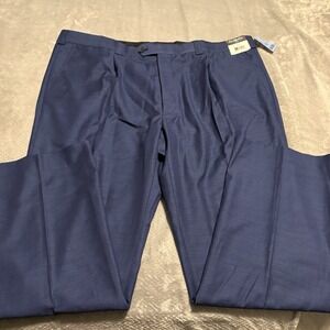 NEW MENS STEVE HARVEY SIGNATURE PLEATED NAVY PANTS SIZE 46X32
